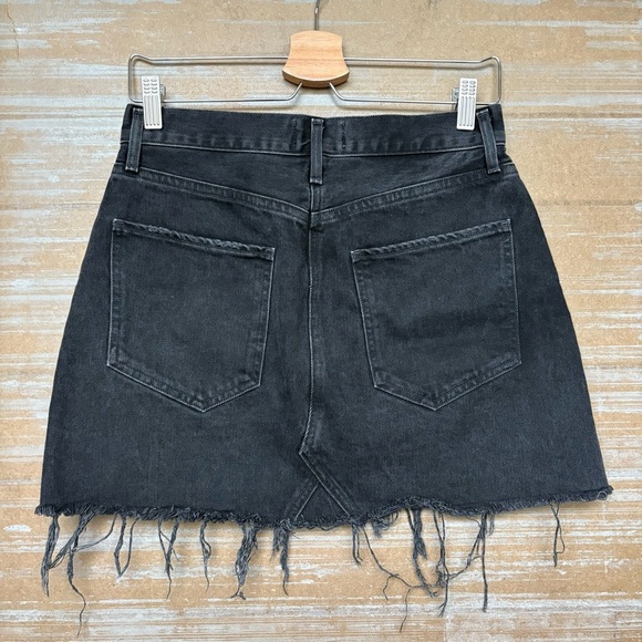 Agolde Quinn High Rise Denim Skirt Black Preppy Summer Western Womens 27 - Picture 6 of 6